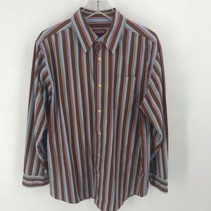 Chaps Denim Striped Button Down blue/brown Men’s M